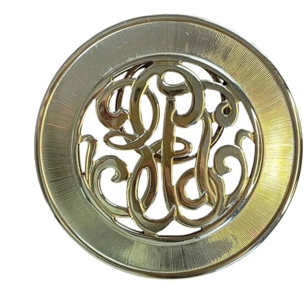Scarf Clip Set Gold Silver Tone Vintage Geometric Filigree‎ 3pc Bundle